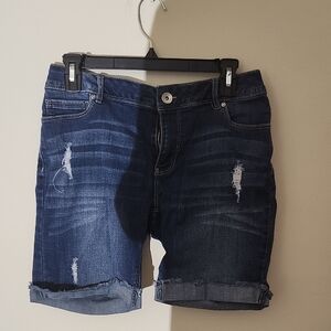 Distressed Blue Jean Shorts with Rolled Cuffs No refunds